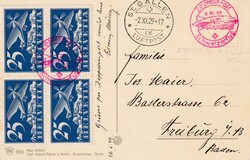 2.11.1929, Zeppelinpost Dübendorf, Rüebli-Karte "Vier Puure sind ...