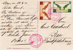 1929/30, 3 Karten alle mit F14/15 Satzfrankaturen auf 3 versch. ...