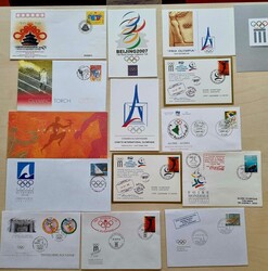 Über 40 Belege zum Thema Olympia, Karten, FDC, Sonderstempel, aus ...