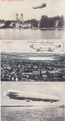 1908-10, Lot von 5 versch. s/w Zeppelin-AK's, alle ...