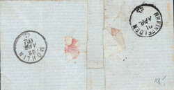 1862, LAUFENBURG, Fingerhut auf 10Rp. blau, oben berührt, sonst ...