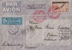 1933, Zürich - Tunis - Rom - Zürich, Brief mit F13 Einzelfrankatur