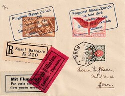 1925, Soldatendenkmal Basel, R-Expresskarte mit 35+75Rp. ...