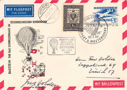 1950/51, 2 illustr. Ballonbelege aus Österreich: Ballonpost Villach ...