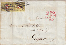 Typen 32+40 im Paar mit breitem rechten Bogenrand, sonst vollrandig, ...