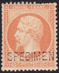 1863, 40c orange, Kaiser Napoleon III Specimen, leichte ...