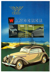 100+130Rp. Autosaldon, beide Werte mit Zwischensteg auf Plakat MK mit ...