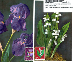 1961, Furrer, Wiesen- und Gartenblumen, Satz auf 5 MKs mit ET-Stempel