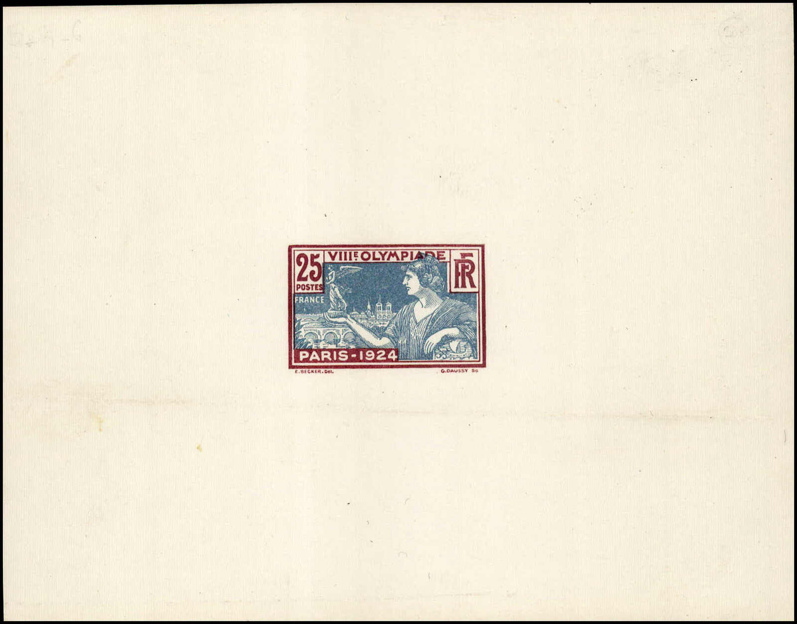 1924, Jeu Olympique de Paris, 25 c., ungezähnt, farbfrisch, ...