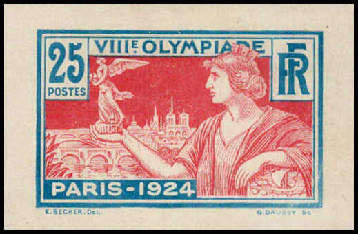 1924, Jeu Olympique de Paris, 25 c., ungezähnt, farbfrisch, ...