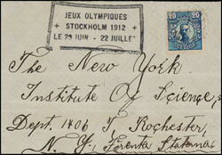 1912, extrem seltener Transit-Sonder-Stempel von GÖTEBORG "JEUX ...