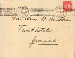 1912, Maschinenstempel: STOCKHOLM 17.7.12 OLYMPISKA SPELEN IN ...