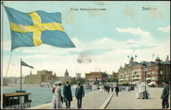 1912, AK Södra Blasieholmshammen, frankiert mit 10 Ö., seltener ...