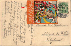 1912, AK vom Nordiska Meseet, mit der schönen Vignette OLYMPISKA ...