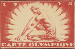 1924, Sonder-AK, sitzender Athlet, frankiert mit Tellbrustbild 10 Rp. ...