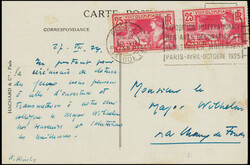 1924, Sonder-AK,VII OLYMPIDE, grüssende Turner, frankiert mit 2x 25 ...