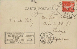 1920, AK von NIZA, frankiert mit 10 C., Stempel ST-RAPHAEL 20-6 20, ...