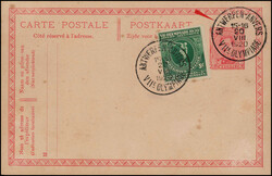 1920,10 C.-Ganzsache mit Zusatzfrankatur 5 C. Diskuswerfer, saubere S ...