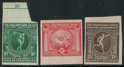1920, VII Olympiade, Antwerben, ungzähnte Serie, Auflage 450 ...