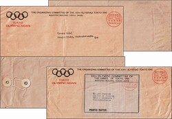 1940, Japan, 2 illustr. Briefe: THE ORGANIZING COMMITEE OF XIIth ...