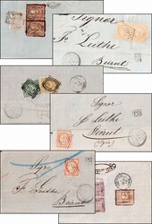 Französische Post in der Türkei: 1873/1874, 3 Briefteile mit ...