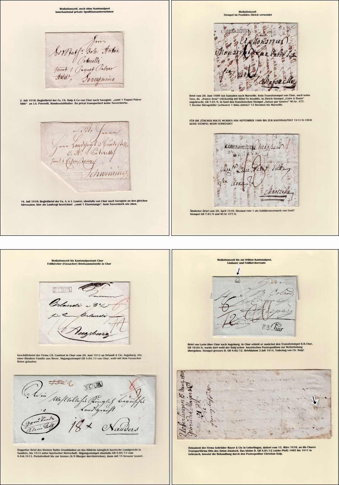 VORPHILA GRAUBÜNDEN,1799-1849, prachtvolle Ausstellungssammlung auf ...