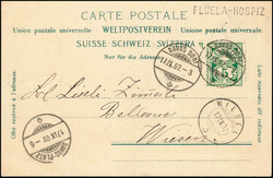 FLÜELA-HOSPIZ, sehr schöner Stabstempel auf passender AK mit der ...