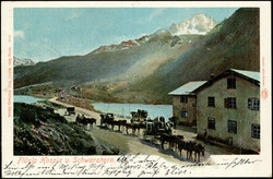 FLÜELA-HOSPIZ, sehr schöner Stabstempel auf passender AK mit der ...