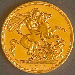1911, George V., 2 Sovereign, Goldmünze, 15,97 Gr., sehr schön!