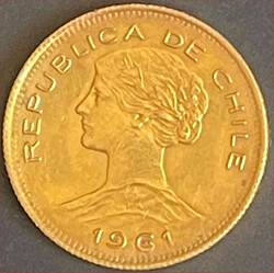 1961, 100 Pesos, Goldmünze, 18,30 Gr., sehr schön