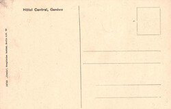 ca. 1910, "Hôtel Central, Genève", farbige Lichtdruckkarte mit zwei ...