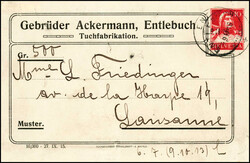 Privater Klebeadresszettel der Gebrüder Ackermann, Entlebuch, ...