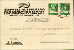 Privater Klebeadresszettel der Schweiz. Ausstellung für ...