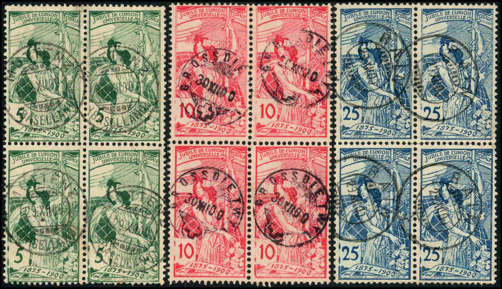 Komplette Serie 2. Platte, farbfrische Viererblocks, je mit 4 ...