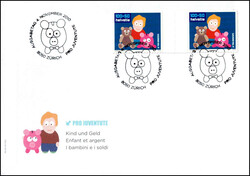 2010, Pro Juventute, Serie mit Zwischensteg auf 4 illustr. FDC. Kat. ...