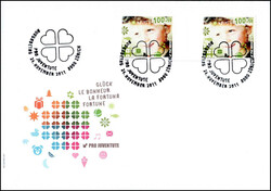 2011, Pro Juventute, Serie mit Zwischensteg auf 4 illustr. FDC. Kat. ...