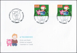 2010, Pro Juventute, Serie mit Zwischensteg auf 4 illustr. FDC. Kat. ...