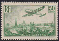 1937, 50Fr. gelbgrün, postfrisch, fehlerfrei