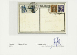 AARAU, sehr farbfrisch auf kleinem Flugkartenausschnitt Nr. 3, mit ...