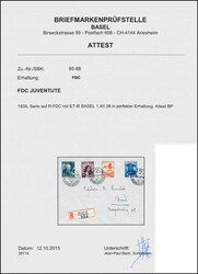 1938, Serie auf schönem R-FDC, sauberer ET-Stempel BASEL 1.XII.38, ...