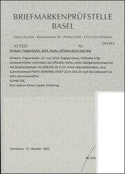 1913, 22. Juni, Flugtag VEVEY, frankiert mit Tellknabe, Stempel ...