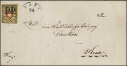 Type 8/O, sehr farbfrisch, breit gerandete, rechte obere Bogenecke, 3 ...