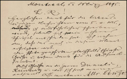 1 C.-Ganzsache mit Zusatzfrankatur, sauberer Stempel MONTREAL MR 5 95 ...