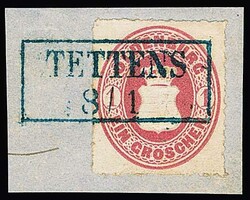 "Tettens", blauer Ra2 ideal auf Luxusbriefstück 1 Gr