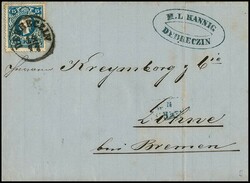 Incoming-Mail, Österreich, zweite Ausgabe 15 Kr. blau auf zwei ...