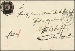 "1055" nebst vorphil. K2 "Nienborg" auf Brief 1 Sgr. (etwas ber.)