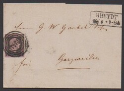 "1241" nebst Ra2 "Rheydt" auf vier Briefen, 1 Sgr. (3), bzw. einmal ...