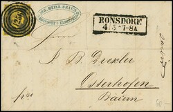 "1256" nebst Ra2 "Ronsdorf" klar auf gef. Brief mit Kabinettstück 3 ...