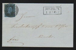 "1407" nebst Ra2 "Solingen" auf Kabinettbrief 2 Sgr