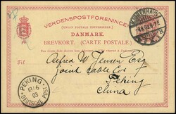 Incoming-Mail, 1901-1903, drei dänische Ganzsachenkarten 10 Ö. rosa ...